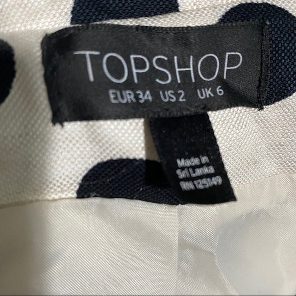 TopShop Heather Beige Gray Black Polka Dot Blazer - Picture 6 of 6
